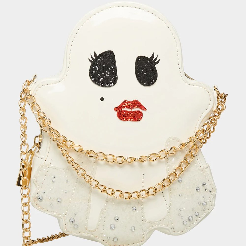 Betsey Johnson Kitsch Got Ghosted Crossbody Bag Small White BJ33505F New Sealed
